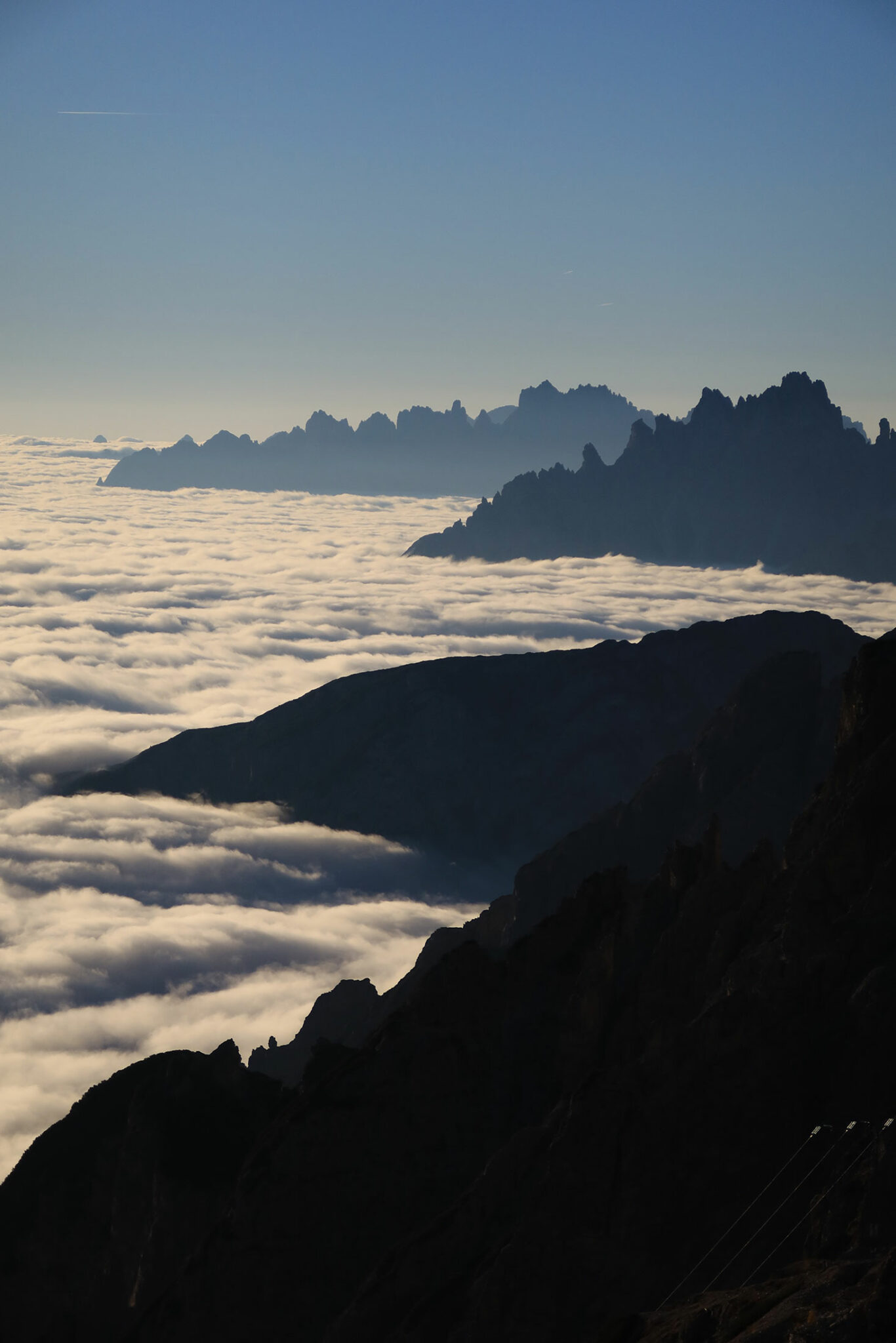 Mer de nuages, stage parapente massif des Dolomites